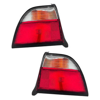 Pacific Best® - Driver and Passenger Side Outer Replacement Tail Light Lens and Housings (Standard Line)