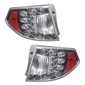 Pacific Best® - Driver and Passenger Side Outer Replacement Tail Light Lens and Housings (Standard Line)