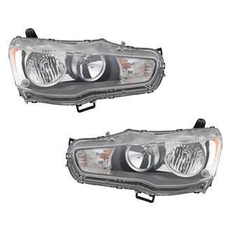 Pacific Best® - Driver and Passenger Side Replacement Headlight Set (NSF Certified)