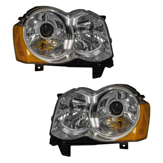 Pacific Best® - Driver and Passenger Side Replacement Headlight Set Lens and Housing (Standard Line)