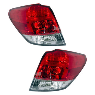Pacific Best® - Driver and Passenger Side Outer Replacement Tail Light Lens and Housings (Standard Line)