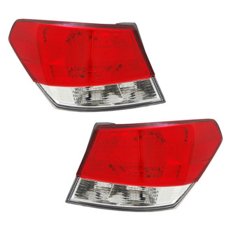 Pacific Best® - Driver and Passenger Side Outer Replacement Tail Light Lens and Housings (CAPA Certified)