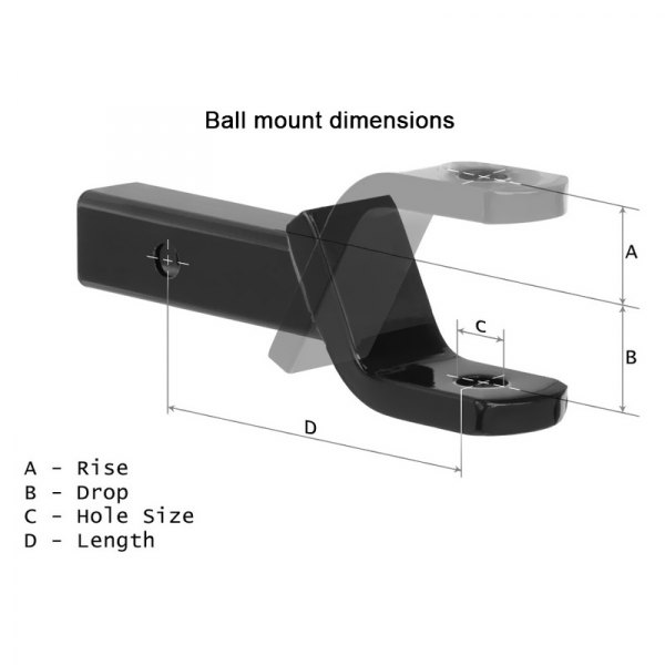 B&W Trailer Hitches® - Ball Mount Dimensions