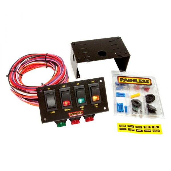 Painless Performance® - 4-Switch Fused Panel with Wiring and Hardware