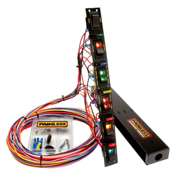 Painless Performance® - Fused Dragster Vertical 6-Switch Panel with Wiring and Hardware