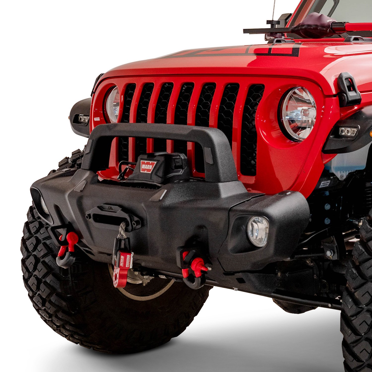 Paramount® - Jeep Wrangler 2007 Guardian Mid Width Black Front Winch  Modular Bumper with Hoop