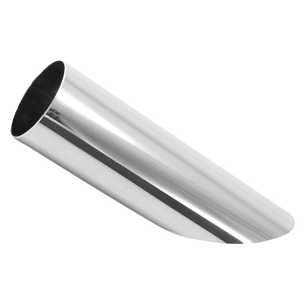 Patriot Exhaust® - Steel Round Non-Rolled Edge Angle Cut Chrome Exhaust Tip