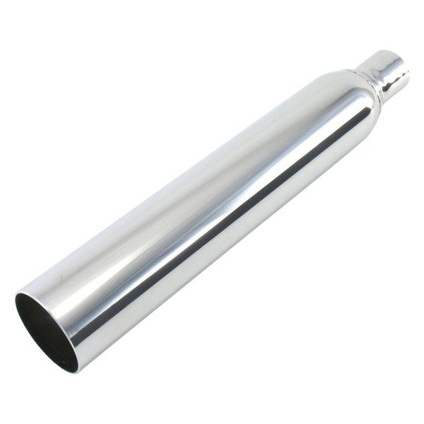 Patriot Exhaust® - Steel Echo Can Round Straight Cut Chrome Exhaust Tip