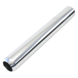 Patriot Exhaust® - Stainless Steel Driveshaft Round Rolled Edge Straight Cut Weld-On Chrome Exhaust Tip