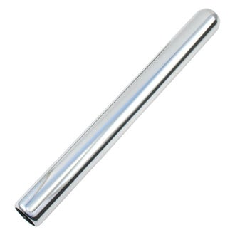Patriot Exhaust® - Stainless Steel Driveshaft Round Rolled Edge Straight Cut Weld-On Chrome Exhaust Tip (2.5" Inlet, 2.5" Outlet, 24" Length)