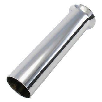 Patriot Exhaust® - Steel Straight Flare Round Weld-On Polished Exhaust Tip (2.25" Inlet, 2.75" Outlet, 9" Length)