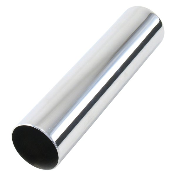 Patriot Exhaust® - Steel Pencil Style Round Rolled Edge Straight Cut Chrome Exhaust Tip