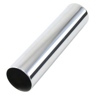 Patriot Exhaust® - Steel Pencil Style Round Rolled Edge Straight Cut Weld-On Chrome Exhaust Tip (2.125" Inlet, 2.125" Outlet, 9" Length)
