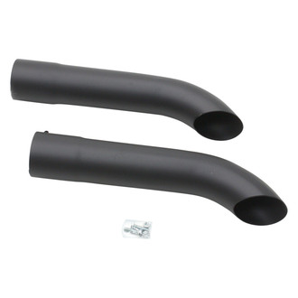 Patriot Exhaust® - Steel Hi-Temp Black Coating Turnout Exhaust Side Pipes (3.5" Inlet, 3.5" Outlet, 20" Length)