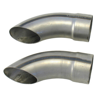 Patriot Exhaust® - Steel Turndown Clamp-On Raw Exhaust Turnouts (3.5" Inlet, 3.5" Outlet, 9" Length)