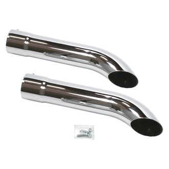 Patriot Exhaust® - Steel Chrome Turnout Exhaust Side Pipes (3.5" Inlet, 3.5" Outlet, 20" Length)