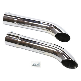 Patriot Exhaust® - Steel Chrome Turnout Exhaust Side Pipes (3.5" Inlet, 3.5" Outlet, 20" Length)