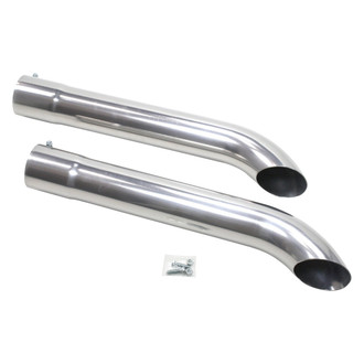 Patriot Exhaust® - Steel Metallic Ceramic Coating Turnout Exhaust Side Pipes (3.5" Inlet, 3.5" Outlet, 26" Length)