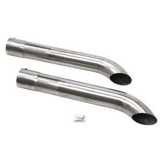 Patriot Exhaust® - Steel Raw Turnout Exhaust Side Pipes (3.5" Inlet, 3.5" Outlet, 26" Length)