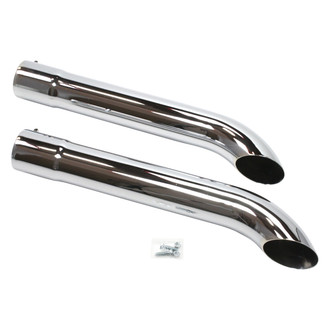 Patriot Exhaust® - Steel Chrome Turnout Exhaust Side Pipes (3.5" Inlet, 3.5" Outlet, 26" Length)
