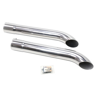 Patriot Exhaust® - Steel Metallic Ceramic Coating Turnout Exhaust Side Pipes (3.5" Inlet, 3.5" Outlet, 26" Length)