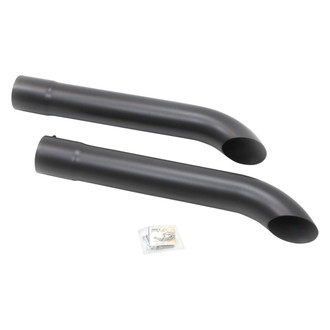 Patriot Exhaust® - Steel Hi-Temp Black Coating Turnout Exhaust Side Pipes (3.5" Inlet, 3.5" Outlet, 26" Length)