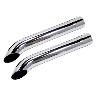 Patriot Exhaust® - Steel Chrome Turnout Exhaust Side Pipes (3.5" Inlet, 3.5" Outlet, 26" Length)