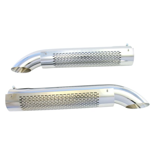 Patriot Exhaust® - Steel Chrome Turnout Shielded Exhaust Side Pipes
