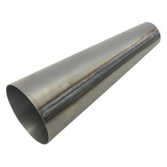 Patriot Exhaust® - Steel Megaphone Style Round Straight Cut Weld-On Raw Exhaust Tip (2" Inlet, 4" Outlet, 12" Length)