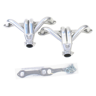 Patriot Exhaust® - Steel Metallic Ceramic Coated Short Tube Tight Tuck Street Rod Exhaust Headers