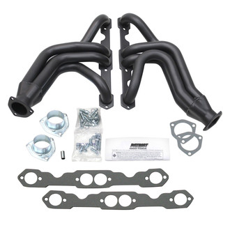 Patriot Exhaust® - Tri-5 Steel Hi-Temp Black Coated Mid-Length Tube Exhaust Headers