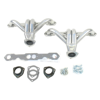 Patriot Exhaust® - Steel Metallic Ceramic Coated Short Tube Tight Tuck Street Rod Exhaust Headers