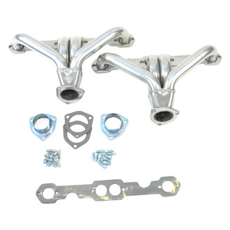 Patriot Exhaust® - Steel Metallic Ceramic Coated Short Tube Tight Tuck Street Rod Exhaust Headers