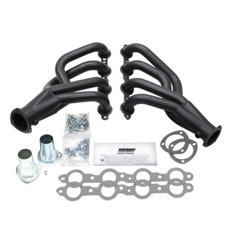 Patriot Exhaust® - Tri-5 Steel Hi-Temp Black Coated Mid-Length Tube Exhaust Headers