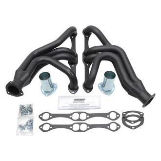 Patriot Exhaust® - Tri-5 Steel Hi-Temp Black Coated Mid-Length Tube Exhaust Headers
