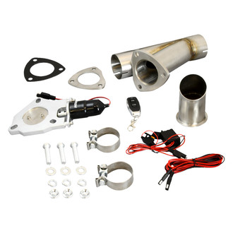 Patriot Exhaust® - 304 SS Single Electronic Exhaust Cut-Out Kit with Remote Electronic Control System (2.5" Diameter)