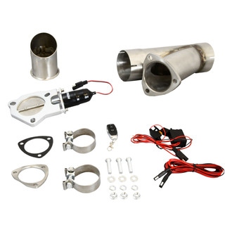 Patriot Exhaust® - 304 SS Single Electronic Exhaust Cut-Out Kit with Remote Electronic Control System (3" Diameter)