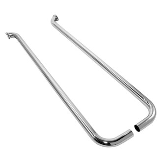 Patriot Exhaust® - Single Style Chrome Low-Line Lake Pipes with Split Side Exit