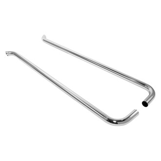 Patriot Exhaust® - Slant Style Chrome Low-Line Lake Pipes with Split Side Exit