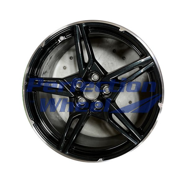Perfection Wheel® - 20 x 11 Double 5-Spoke Deep Black Metallic Flange Cut PIB Alloy Factory Wheel (Refinished)
