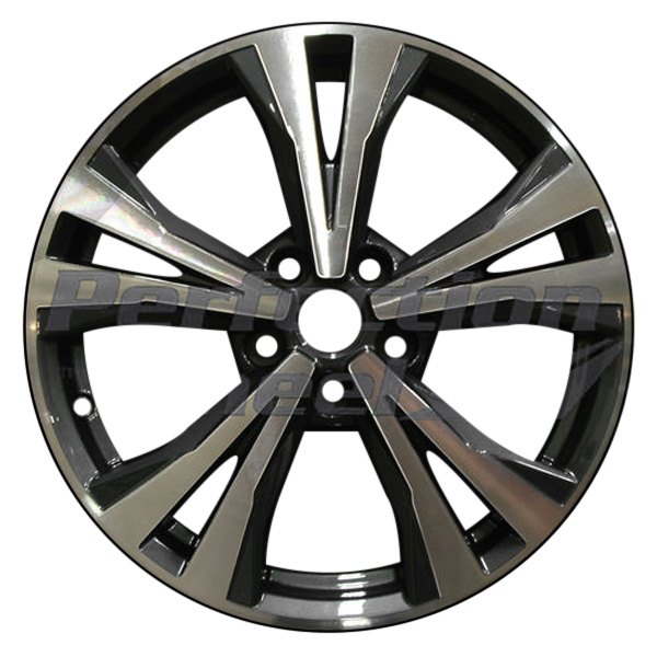 Perfection Wheel® - 18 x 7 5 V-Spoke Black Base with Charcoal Machined Alloy Factory Wheel (Refinished)