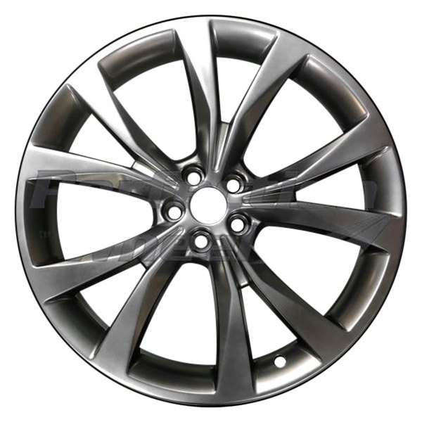 Perfection Wheel® - 21 x 9 5 V-Spoke GunMetal Dark Smoked Hyper Silver Full Face Matte Alloy Factory Wheel (Refinished)