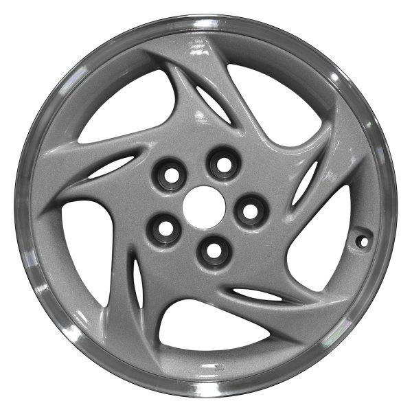 Perfection Wheel® - 17 x 6.5 5 Spiral-Spoke Sparkle Silver Flange Cut Texture Alloy Factory Wheel (Refinished)