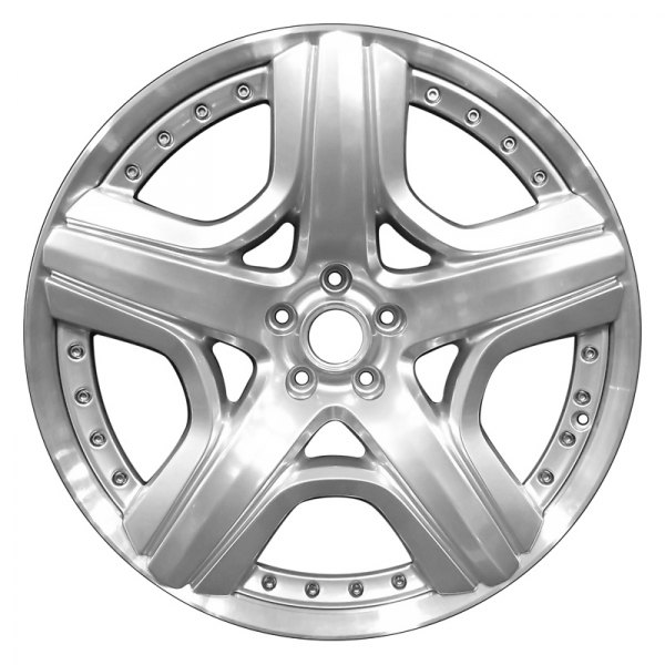 Perfection Wheel® - 21 x 9.5 5-Spoke Hyper Bright Mirror Silver Flange Cut Alloy Factory Wheel (Refinished)