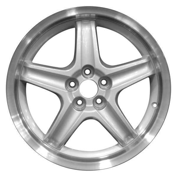 Perfection Wheel® - 17 x 7 5-Spoke Fine Sparkle Silver Flange Cut Alloy Factory Wheel (Refinished)