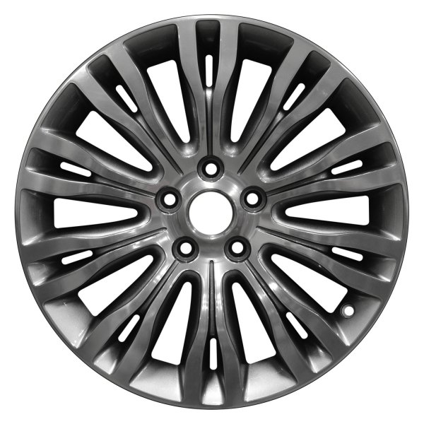 Perfection Wheel® - 18 x 7 10 Double I-Spoke Black Primer with Fine Bright Silver Polish Alloy Factory Wheel (Refinished)