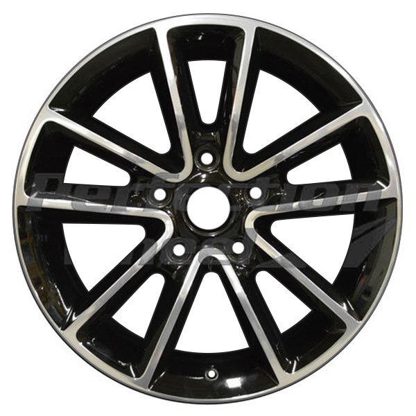 Perfection Wheel® - 17 x 6.5 5 V-Spoke Gloss Black Machined Bright Alloy Factory Wheel (Refinished)