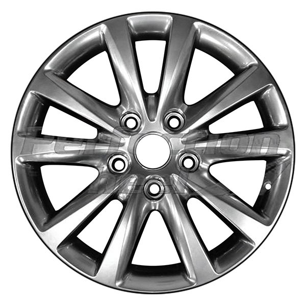 Perfection Wheel® - 17 x 6.5 5 V-Spoke Hyper Dark Smoked Silver Full Face Bright Alloy Factory Wheel (Refinished)