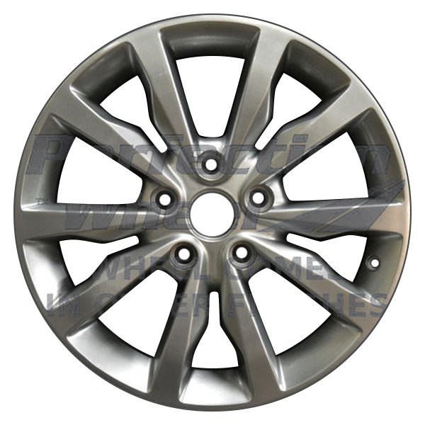 Perfection Wheel® - 18 x 8 5 V-Spoke GunMetal Dark Smoked Hypersilver Full Face Alloy Factory Wheel (Refinished)