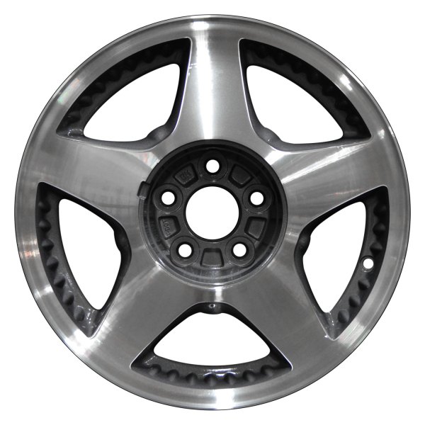 Perfection Wheel® - 16 x 6.5 5-Spoke Metallic Charcoal Machine Texture Alloy Factory Wheel (Refinished)